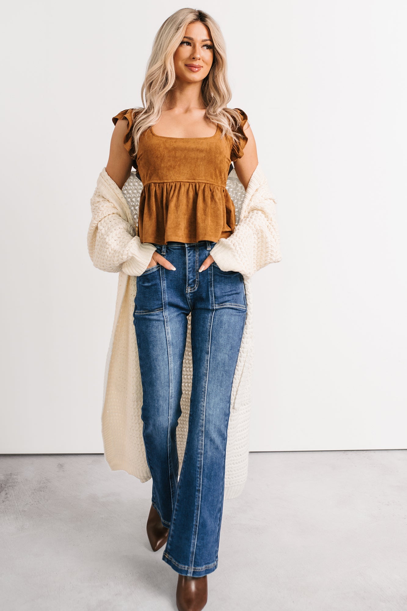 Still Dreaming Cable Knit Long Cardigan (Cream)