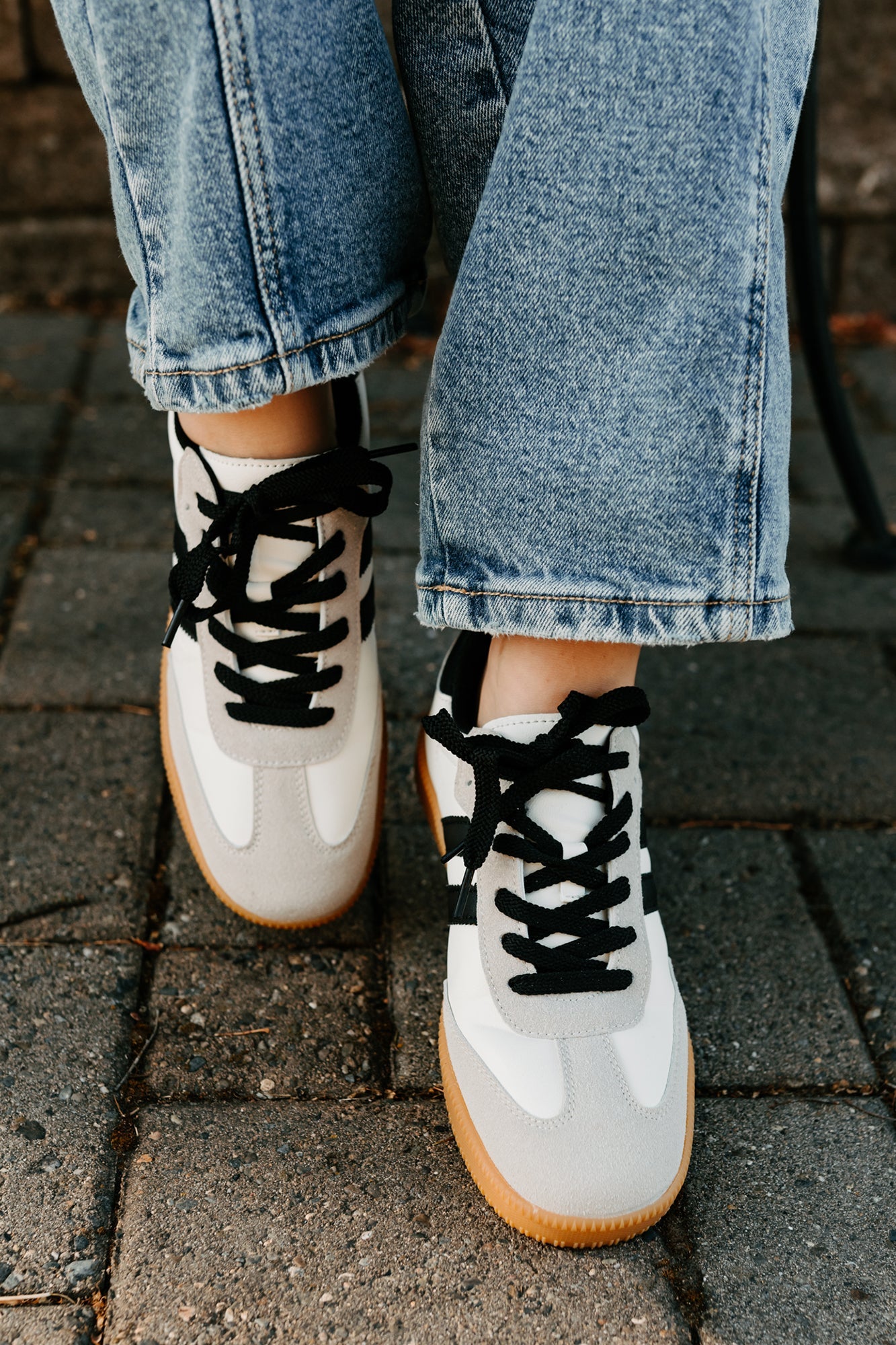Vibes In Motion Lace-Up Platform Sneakers (Beige)