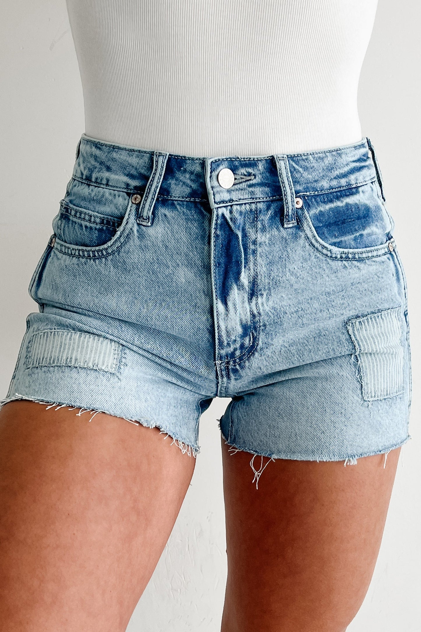 Xavier Peace Patch Saige Denim Shorts (Medium)
