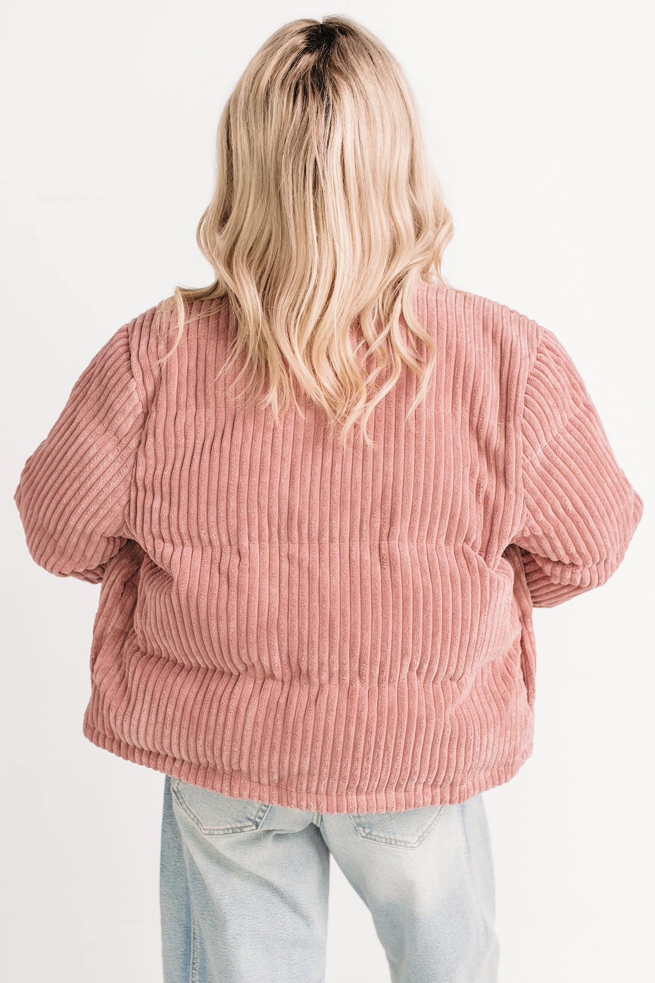 Purely Casual Corduroy Puffer Jacket (Mauve)