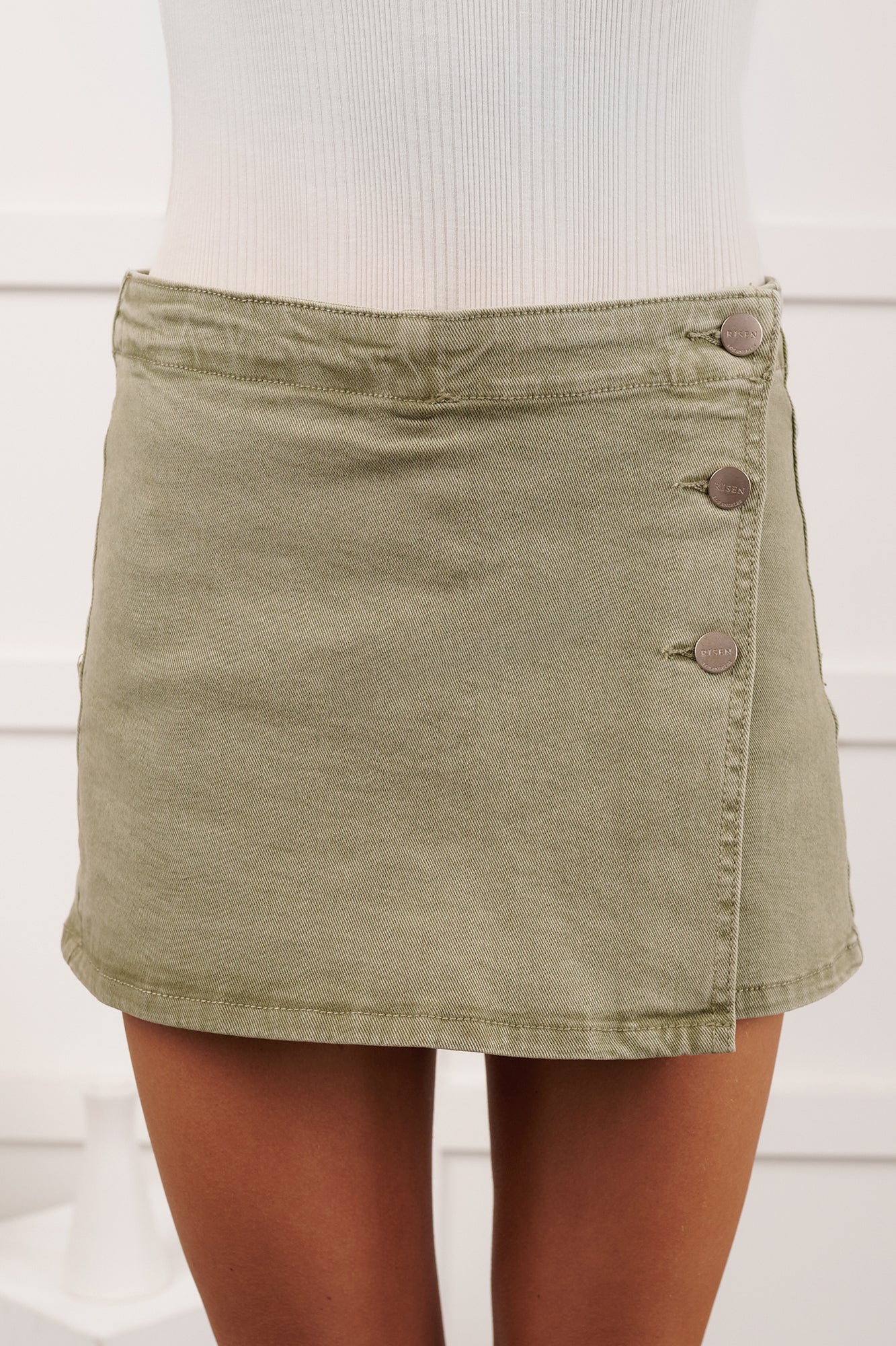Ride The Wave High Rise Risen Mini Skort (Olive)