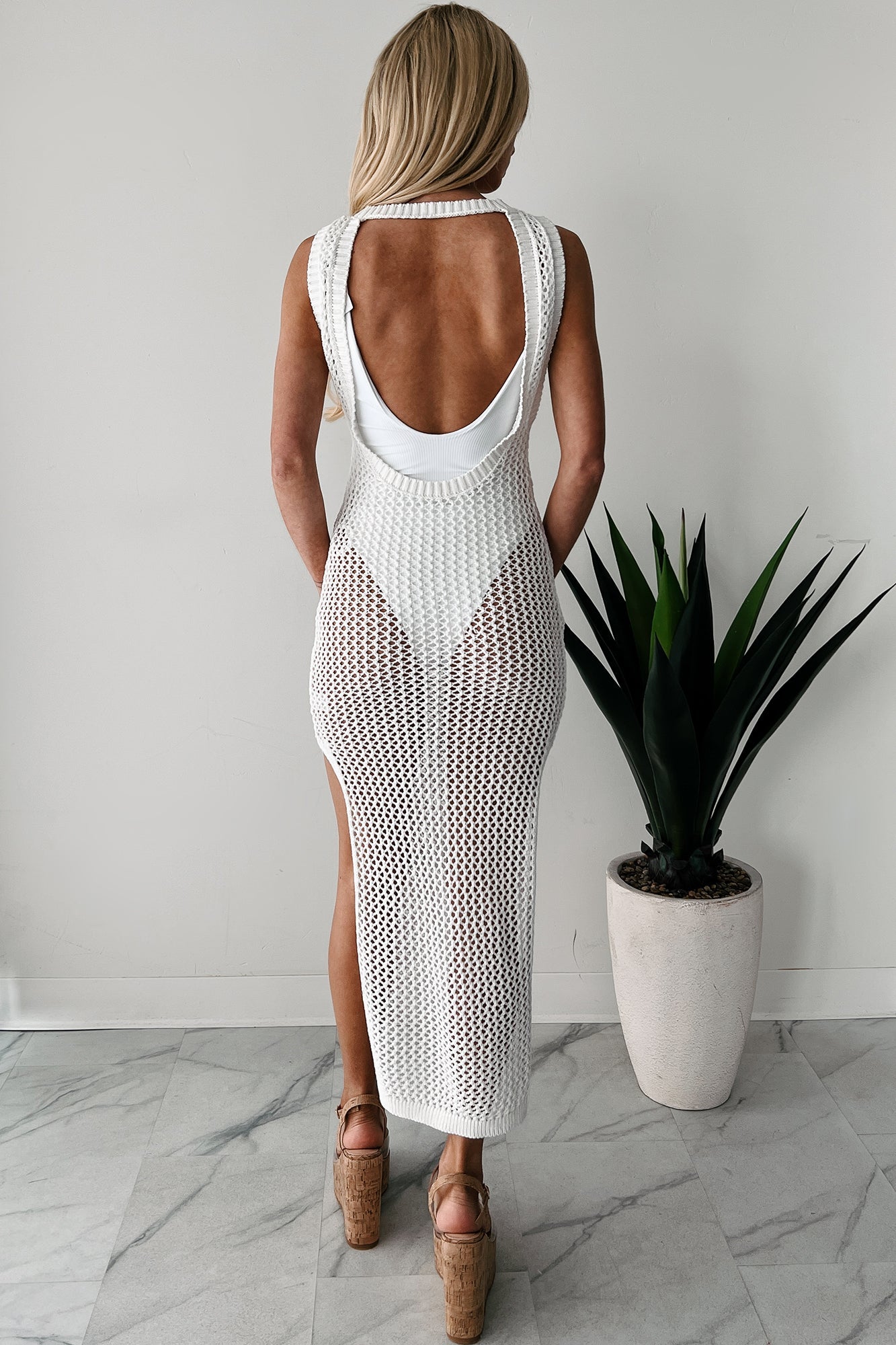 Subtle Glam Crochet Maxi Dress (Off White)