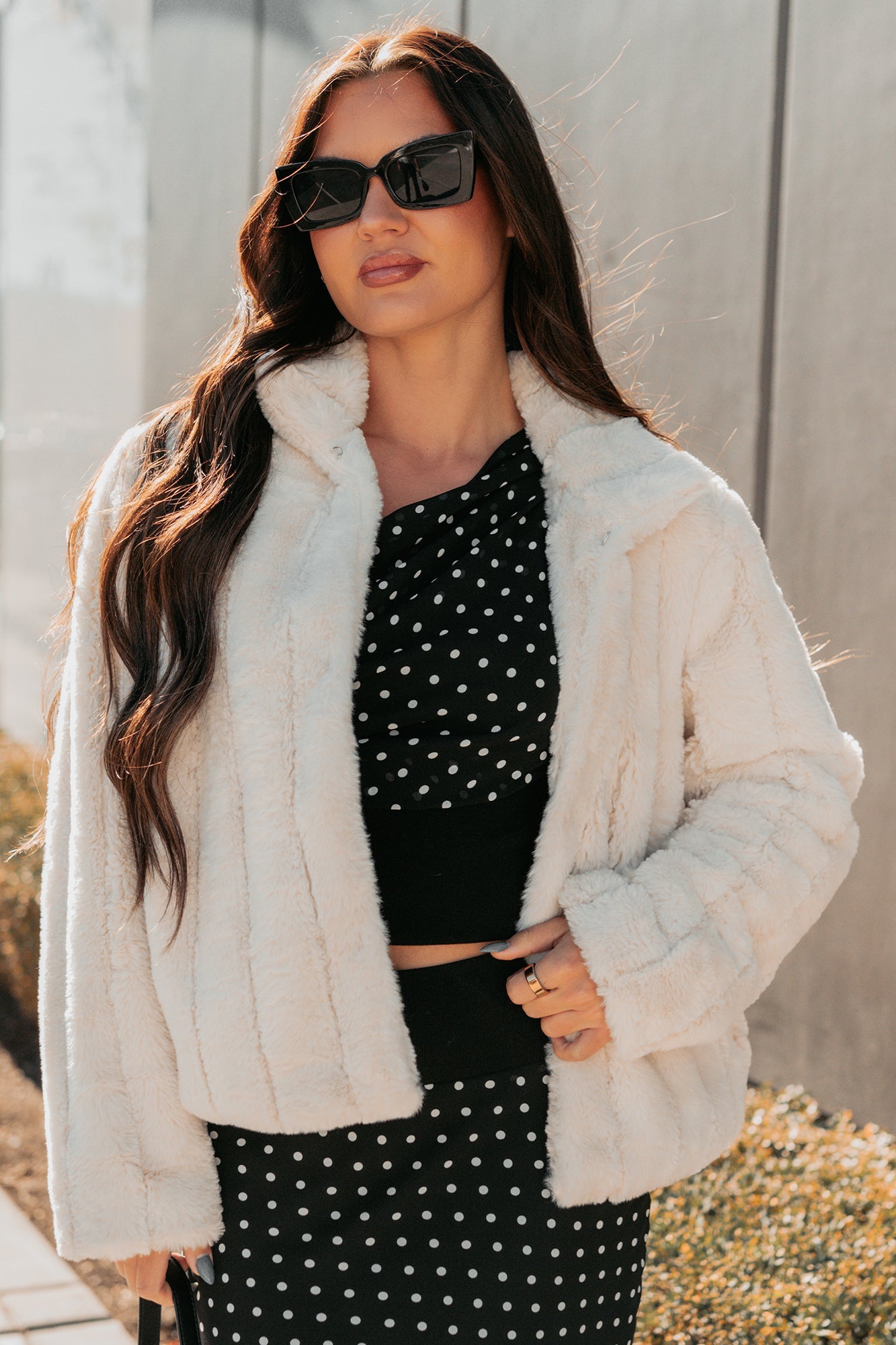 Snuggle Bug Faux Fur Jacket (Ivory)